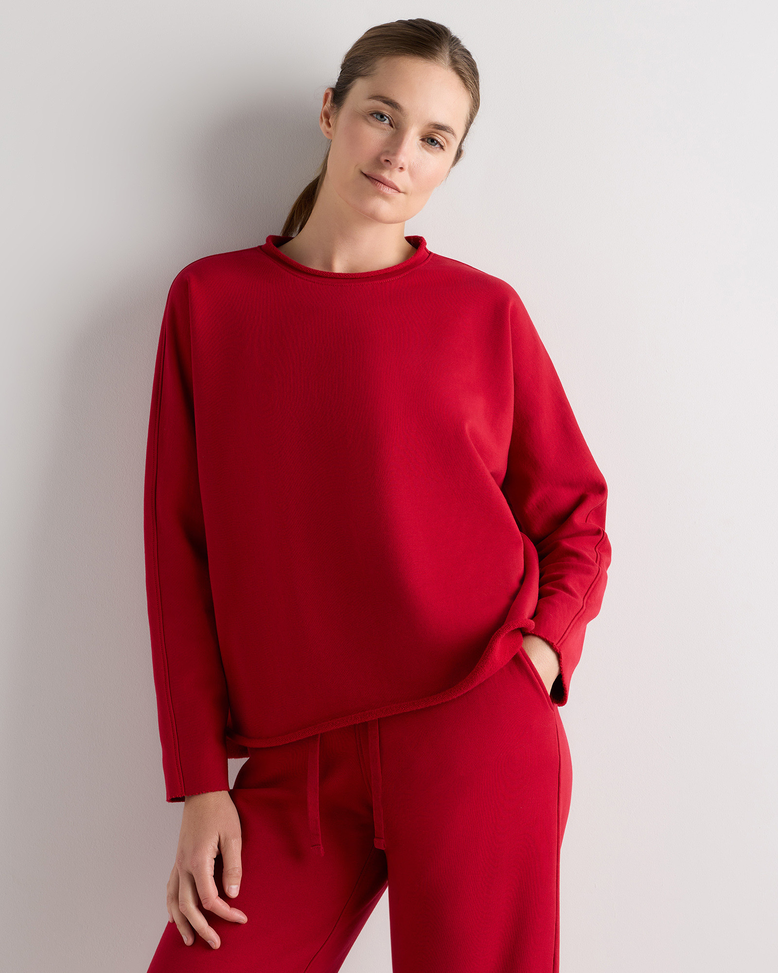 Quince | Women's Organic French Terry Crew Neck Alpaca Sweater in Deep Navy, Size Small, Organic Cotton | Quince