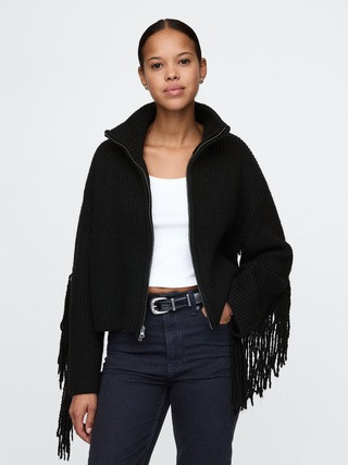 Fringe Zip Cardigan | Gap (US)