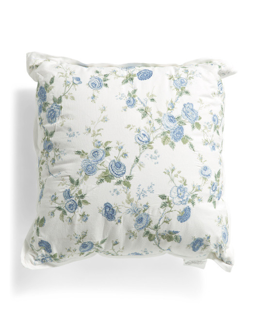20x20 Embroidered Roses Reverse Stripe Pillow | TJ Maxx