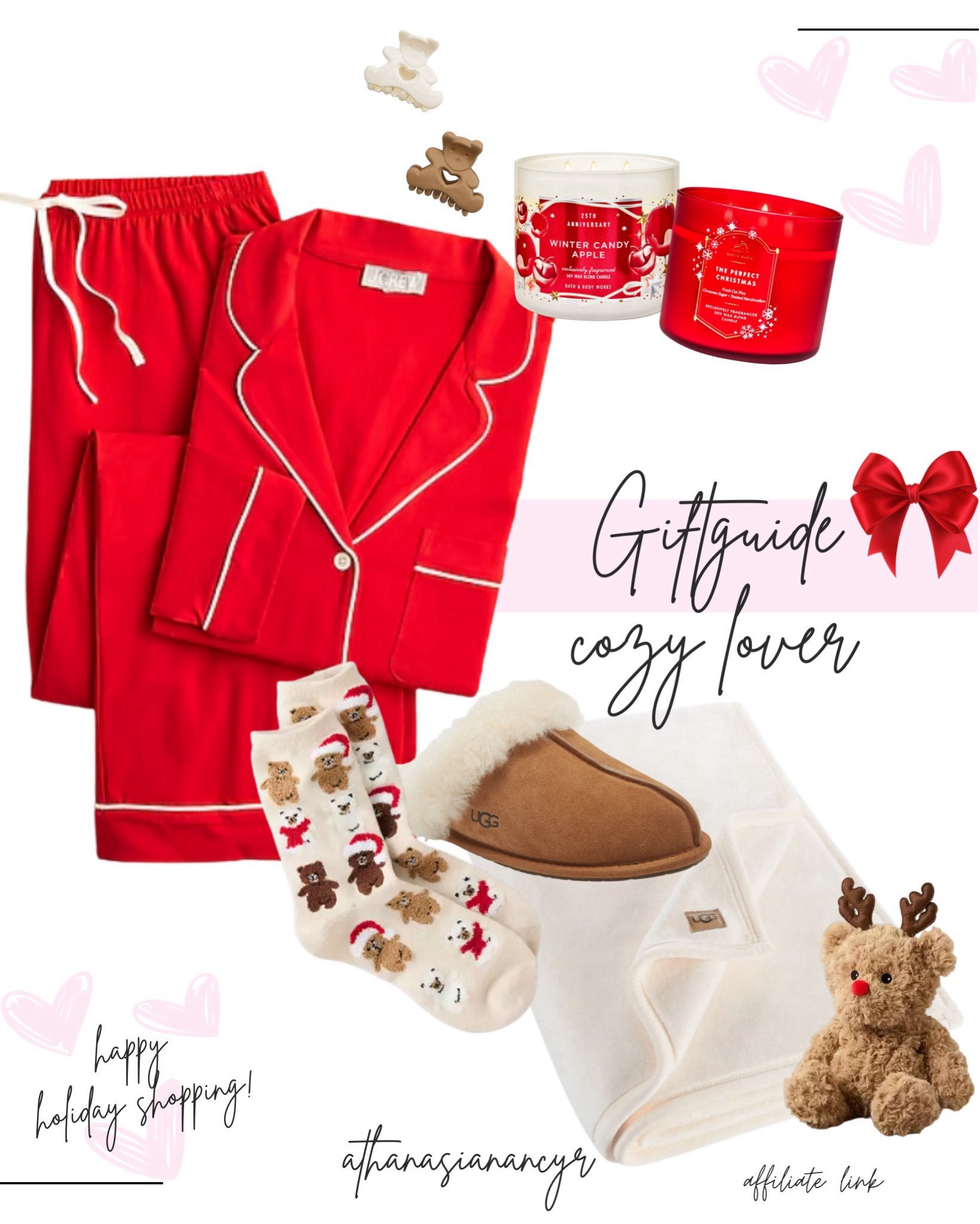 Gift guide for the cozy lover , Christmas gift guide for her 
Teddy bear socks , Christmas pjs , Christmas candles , comfy blanket , teddy bear hair clips , Ugg slippers for women 


#LTKHoliday #LTKCyberWeek #LTKGiftGuide