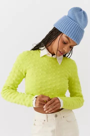 UO Hayden Textured Crew Neck Sweater | Urban Outfitters (US and RoW)