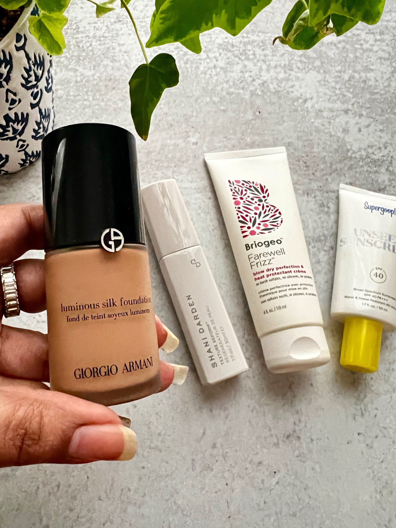 Beauty products I’m replenishing during the Sephora Spring Sale. Giorgio Armani Luminous Silk Foundation, Briogeo, Supergoop Sunscreen, Shani Darden Texture Reform retinol treatment 

#LTKBeautySale #LTKsalealert #LTKbeauty