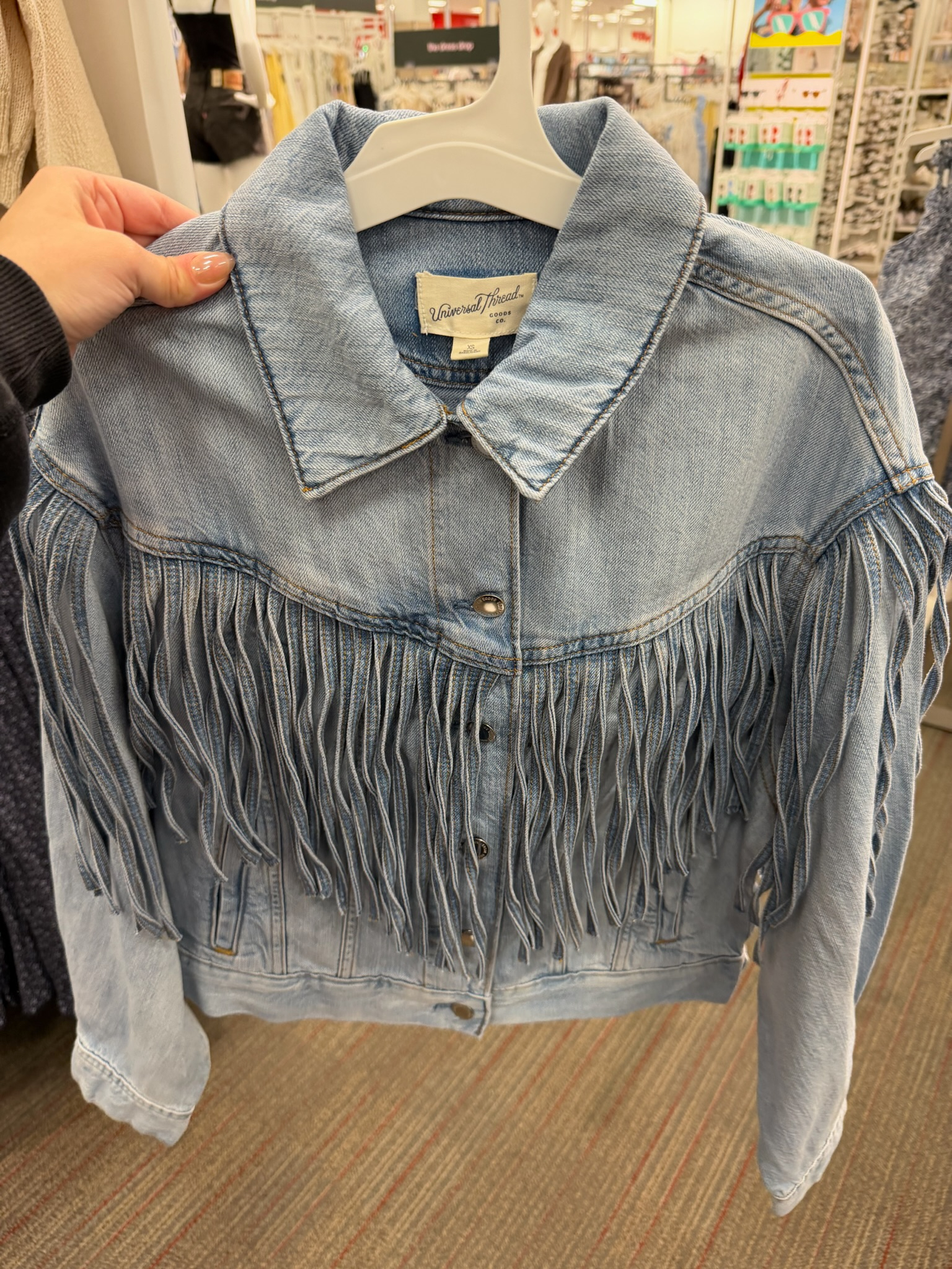 Ok this fringe denim jacket from Target is SUCH a fun country concert piece 😭 imagine this with cowboy boots and denim shorts for summer concerts or Nashville trips!?

wedding guest dress summer, country concert outfits, summer outfits, date night outfits, teacher appreciation gift, graduation guest outfits, graduation dresses, business casual workwear, summer dresses, work outfits, target style, western fashion, fringe jacket, concert outfits, nashville outfits, denim jacket outfits
 

 #LTKgrwm #LTKootd #LTKSeasonal