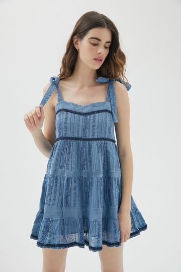UO Serendipity Tie-Shoulder Frock Dress | Urban Outfitters (US and RoW)