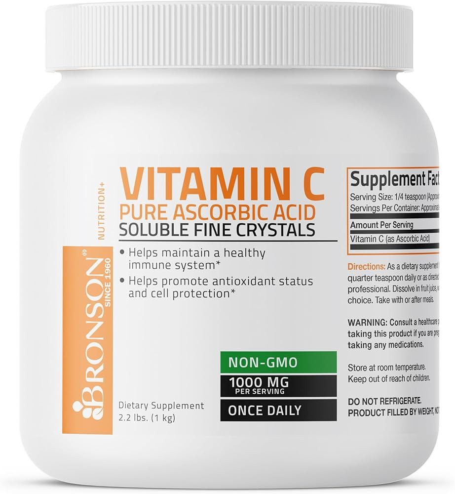 Vitamin C Powder Pure Ascorbic Acid Soluble Fine Non GMO Crystals – Promotes Healthy Immune Sys... | Amazon (US)