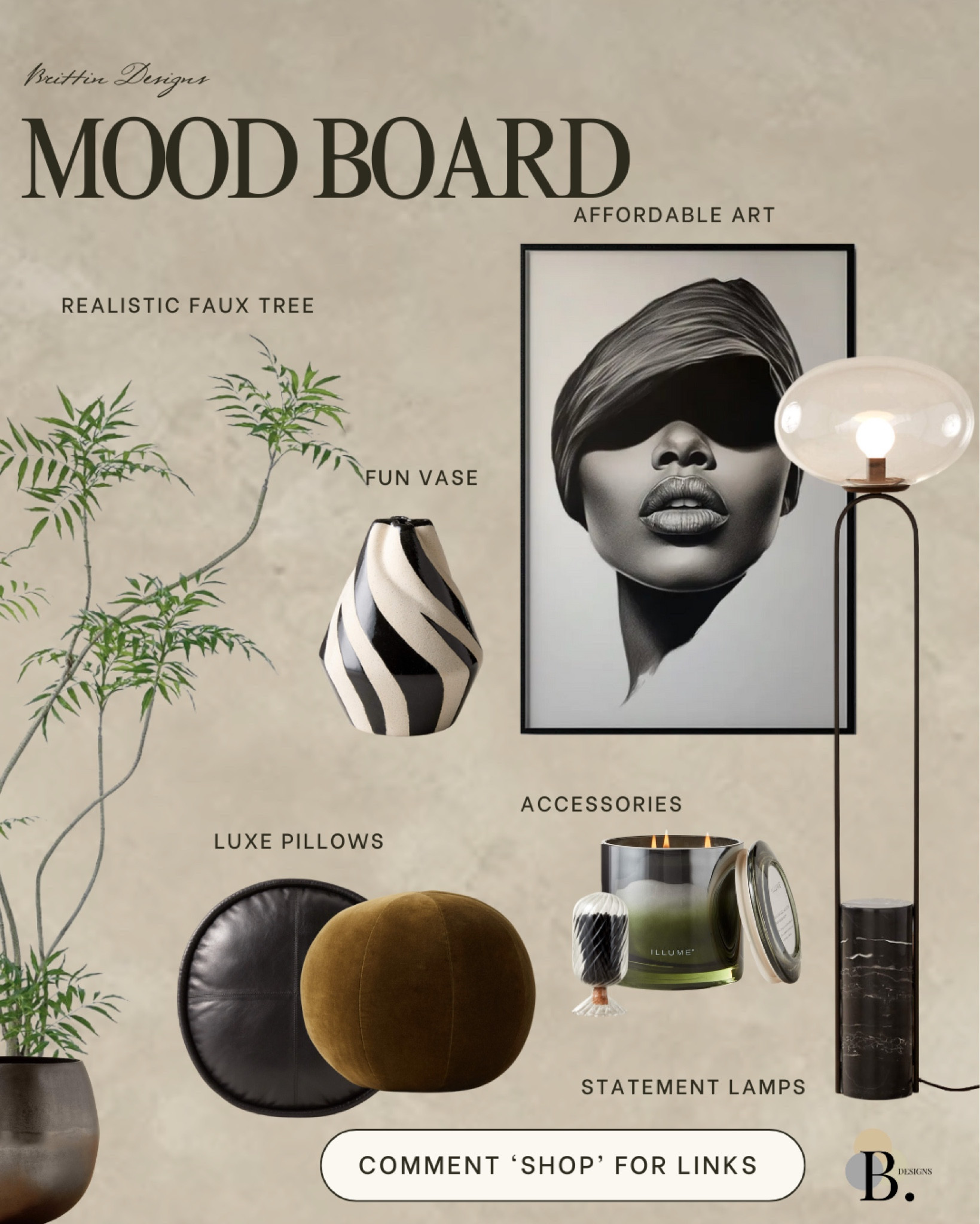 You can find art prints on Etsy for under $10. Just add a frame, and boom ✨ an easy, affordable way to decorate. It’s always worth thinking about where to invest in your space. Budget-friendly art makes it easy to switch things up, while bigger pieces like a sofa or rug might be worth spending more on.