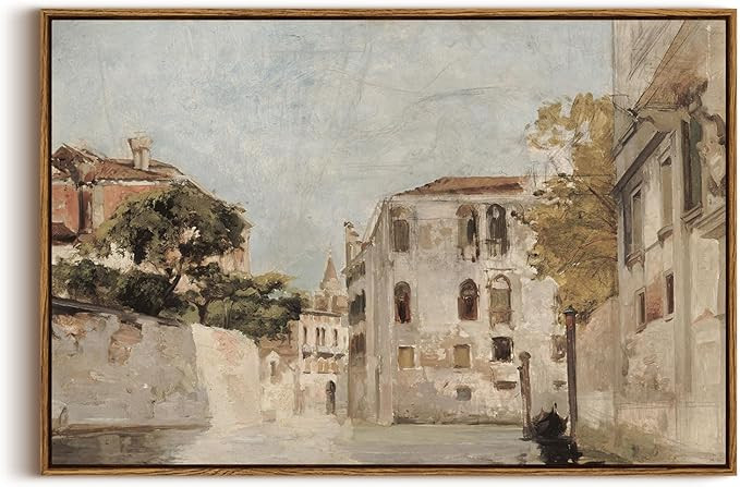 InSimSea Framed Canvas Wall Art Classical Cityscape Artwork Wall Decorations View of Venice Canva... | Amazon (US)