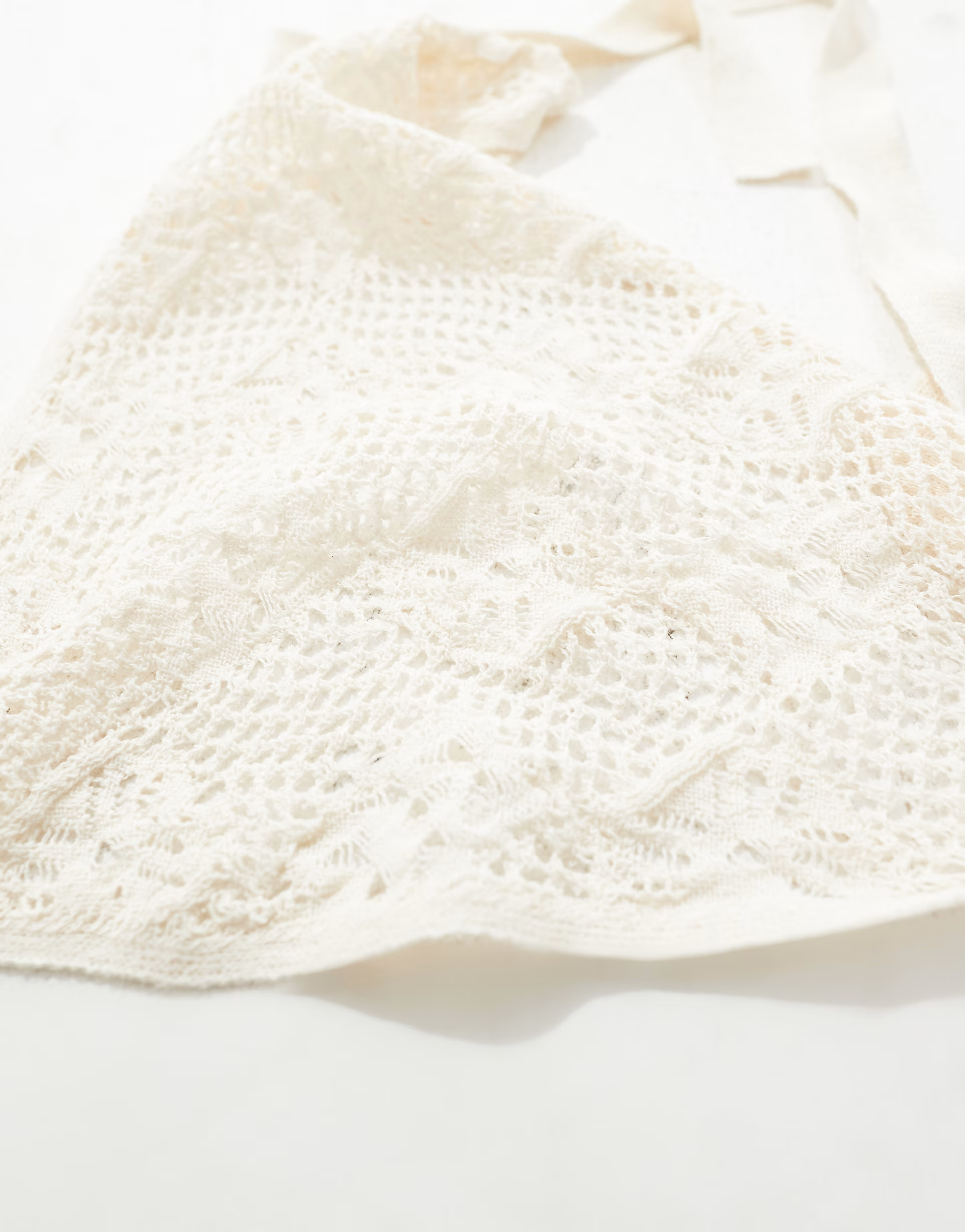 ASOS DESIGN crochet stitch multiway head scarf in ecru | ASOS (Global)