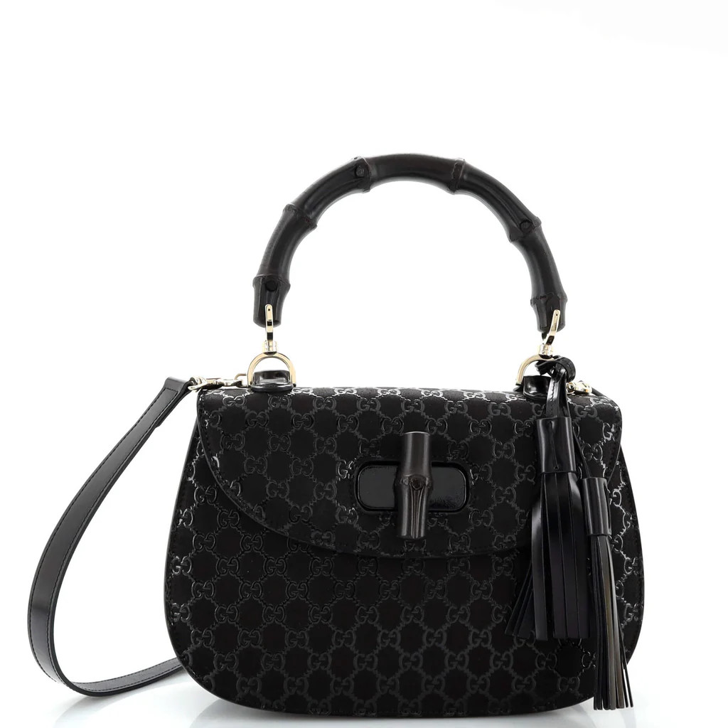 Bamboo Top Handle Bag GG Embossed Leather Medium | Rebag