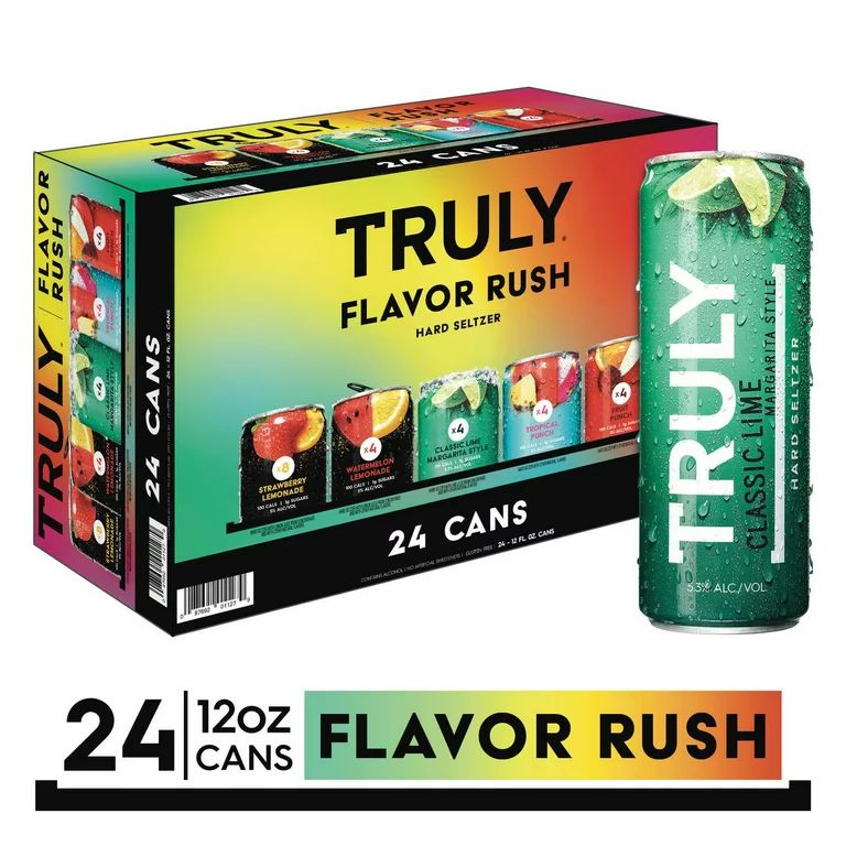 TRULY Hard Seltzer Flavor Rush Variety Pack, Spiked & Sparkling Water, 24 Pack, 12 fl. oz. Can | Walmart (US)