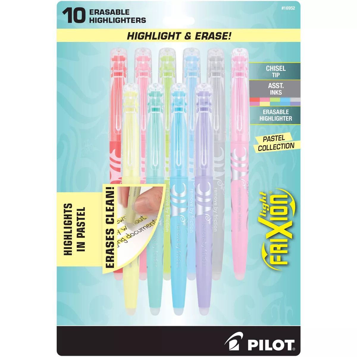 Pilot 10pk FriXion Light Pastel Erasable Highlighters Chisel Tip Multicolored Ink | Target