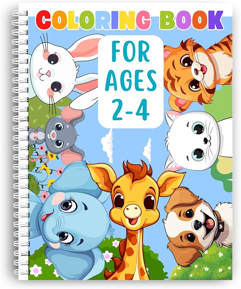 Coloring Book for Toddlers Ages 2-4 – Fun and Easy Animal Coloring Pages for Kids, Boys and Gir... | Amazon (US)