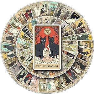 62Pack Tarot Myth Magic Astrology Divination Stickers for Laptop,Water Bottle,Hydroflask,Skateboa... | Amazon (US)