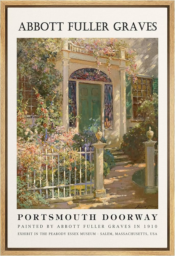 SIGNLEADER Framed Canvas Print Wall Art Portsmouth Doorway by Abbott Fuller Graves Classic Vintag... | Amazon (US)