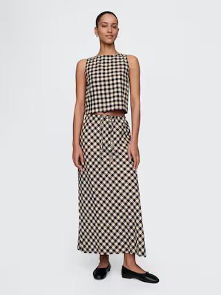 Linen-Blend Midi Skirt | Gap (US)