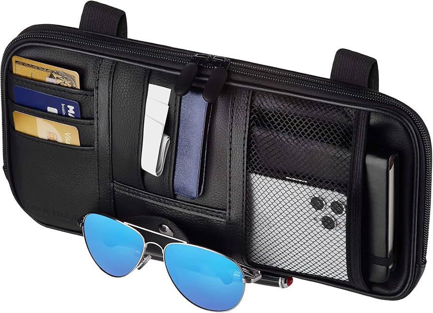 Car Sun Visor Organizer – Car, SUV, Truck Interior Accessories - Magnetic Glasses Holder & Full... | Amazon (US)