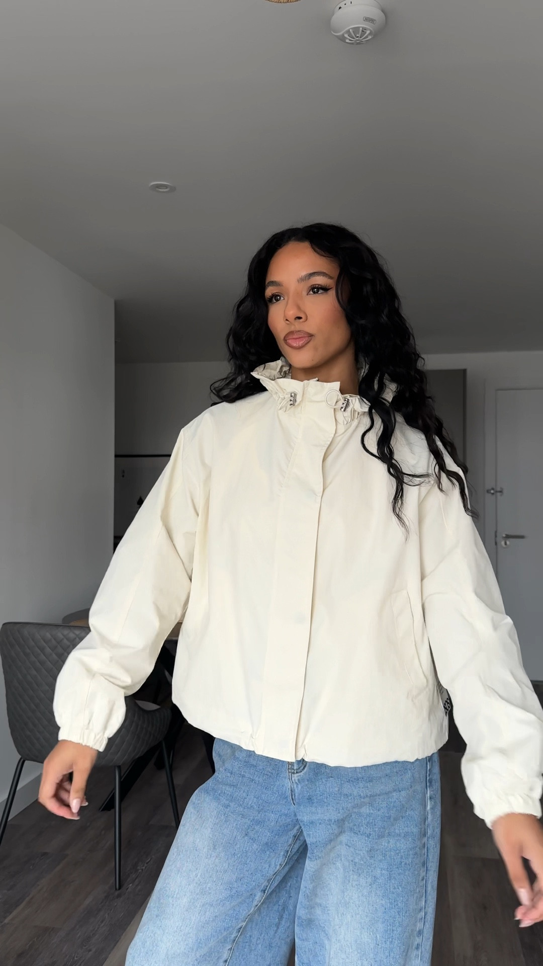 🏷️ nylon bubble hem jacket, asos, asos jacket, ruffle neck, bubble hem, funnel neck, cream windbreaker, windbreaker jacket 

#LTKuk #LTKspring #LTKFashionMonth