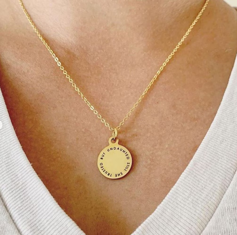 But Undaunted Still SHE Trusted, LDS Gift Idea, Faith Necklace, Trust in God Necklace, Keep the F... | Etsy (US)