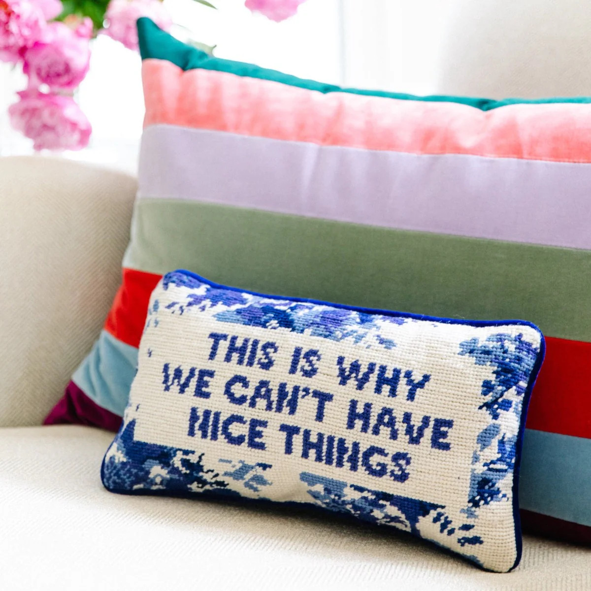 Nice Things Needlepoint Pillow | Furbish Studio