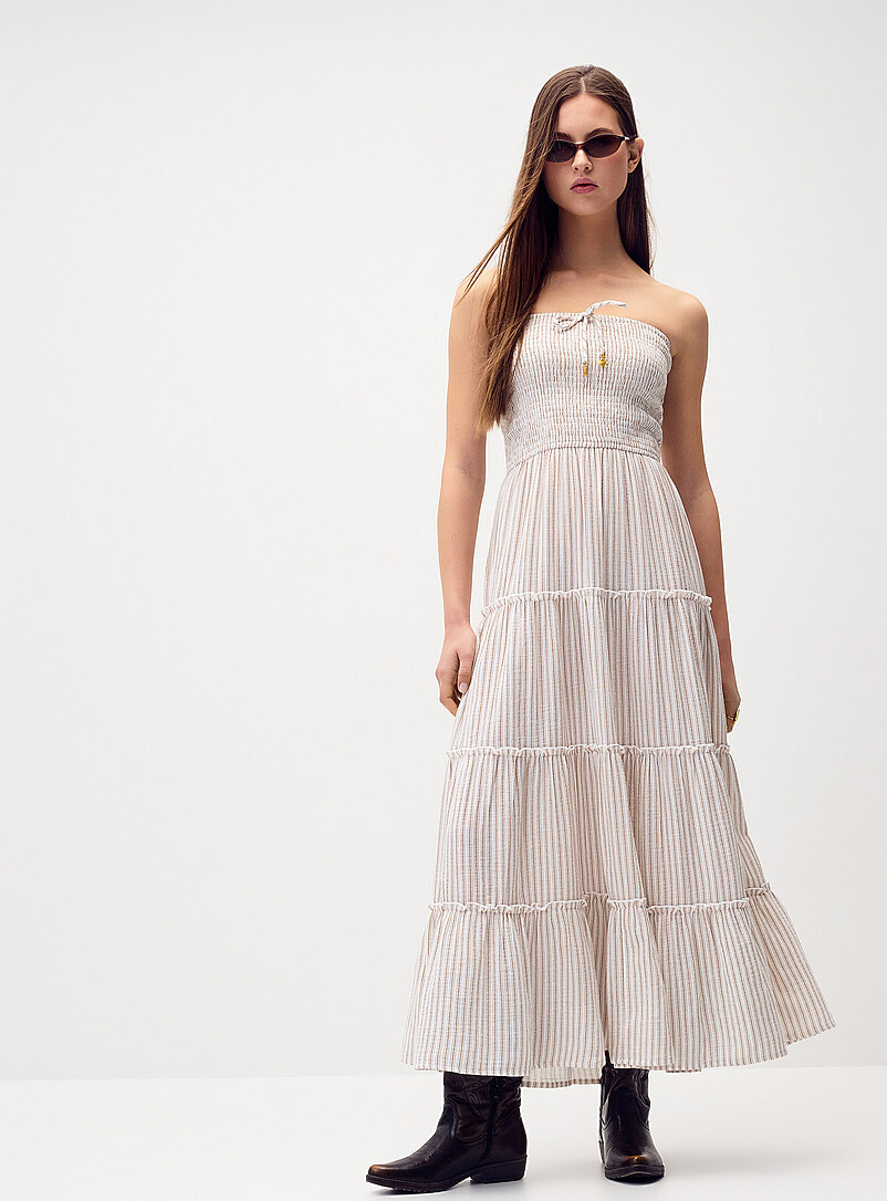 Organic cotton gauze tiered tube dress | Simons