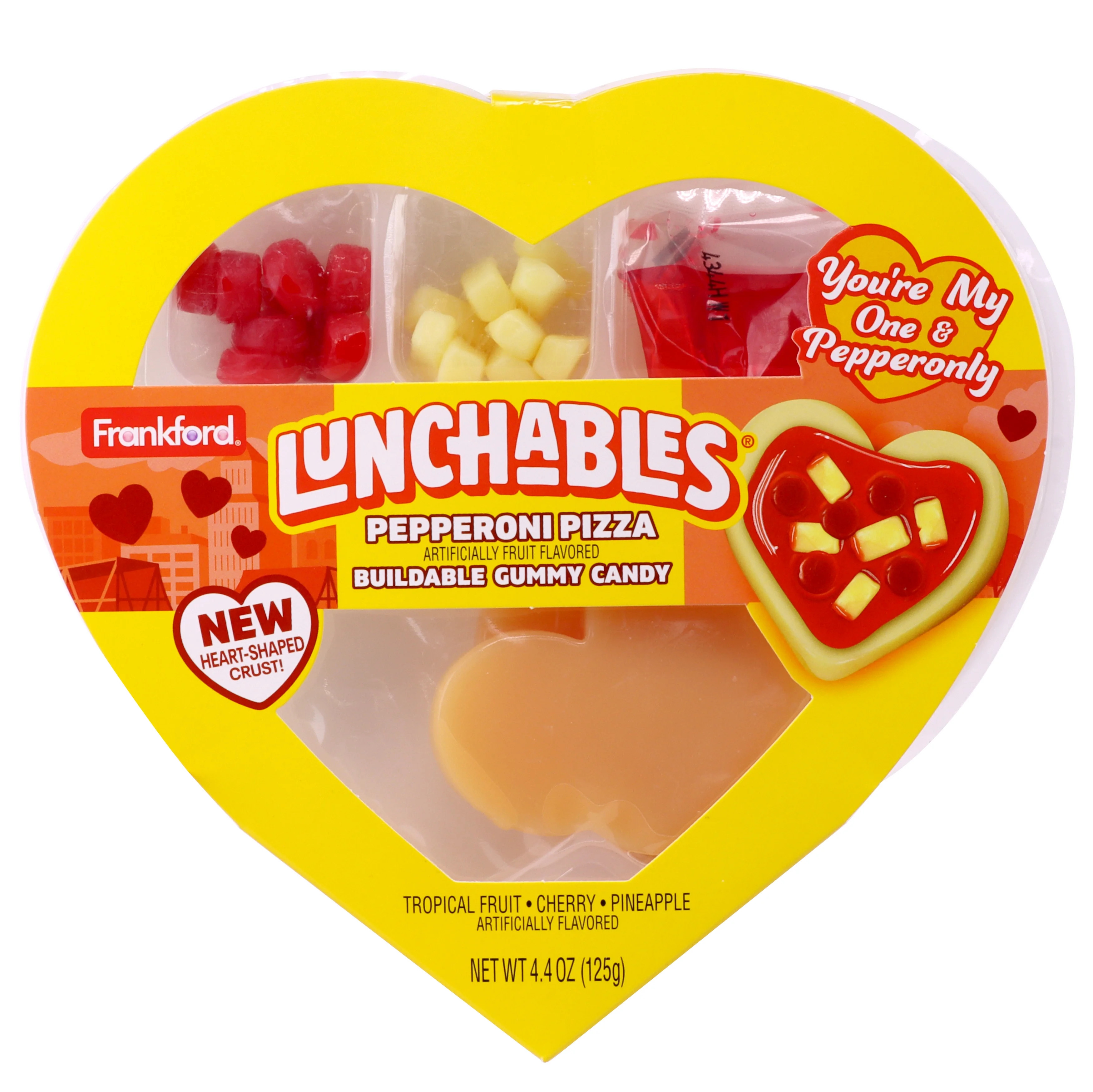 Frankford Lunchables Gummy Candy Pepperoni Pizza Kit Heart Shaped Box Valentine's Day Gift, 4.4 o... | Walmart (US)