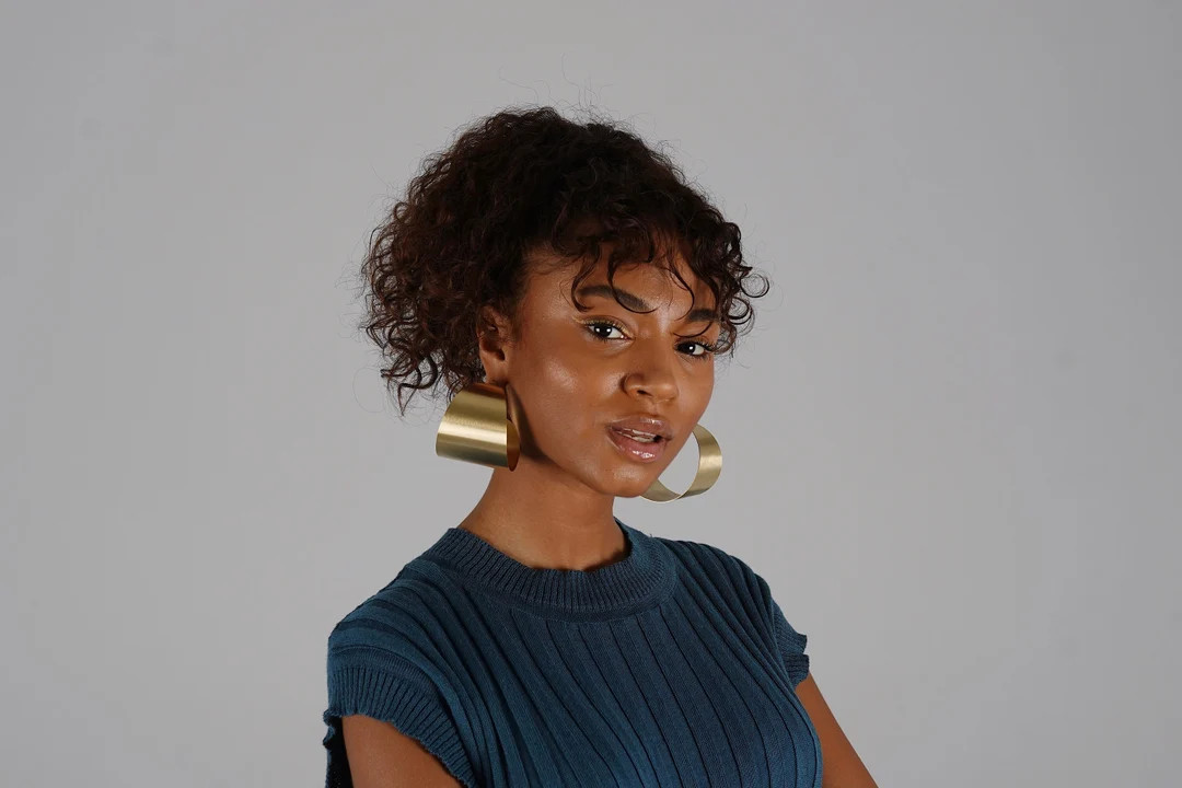 Chunky Hoop Earrings, Large Circular Earrings, Gold Big Hoops, Statement Earrings, Laka Luka desi... | Etsy (US)