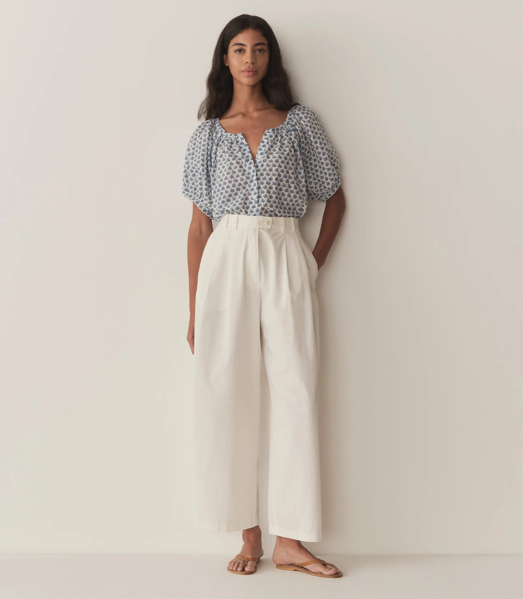 June Top - Dahlia Ditsy | DÔEN | DOEN