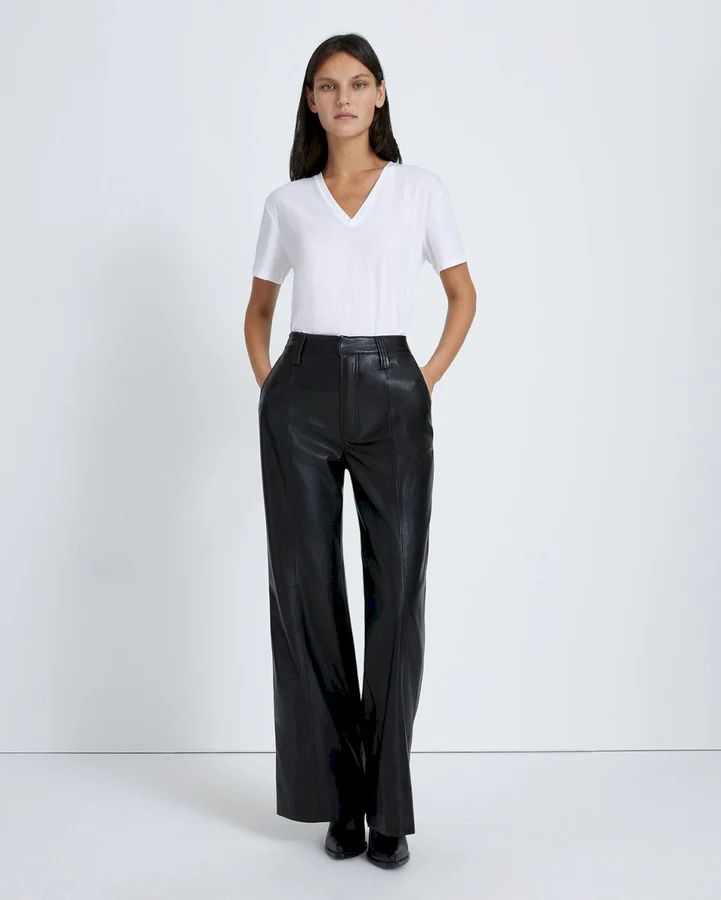 Faux Leather Easy Trouser in Black | 7 For All Mankind