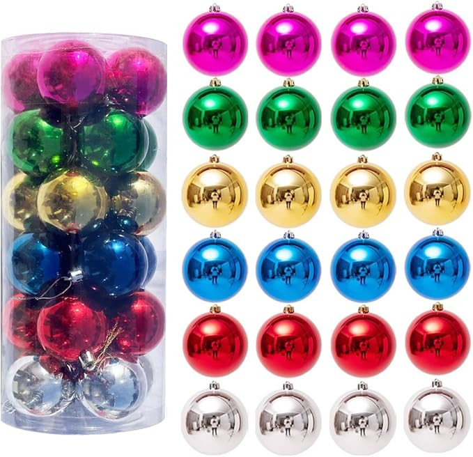 Christmas Balls 24 PCS 1.57” Shatterproof Christmas Ball Ornaments Christmas Tree Decorations T... | Amazon (US)