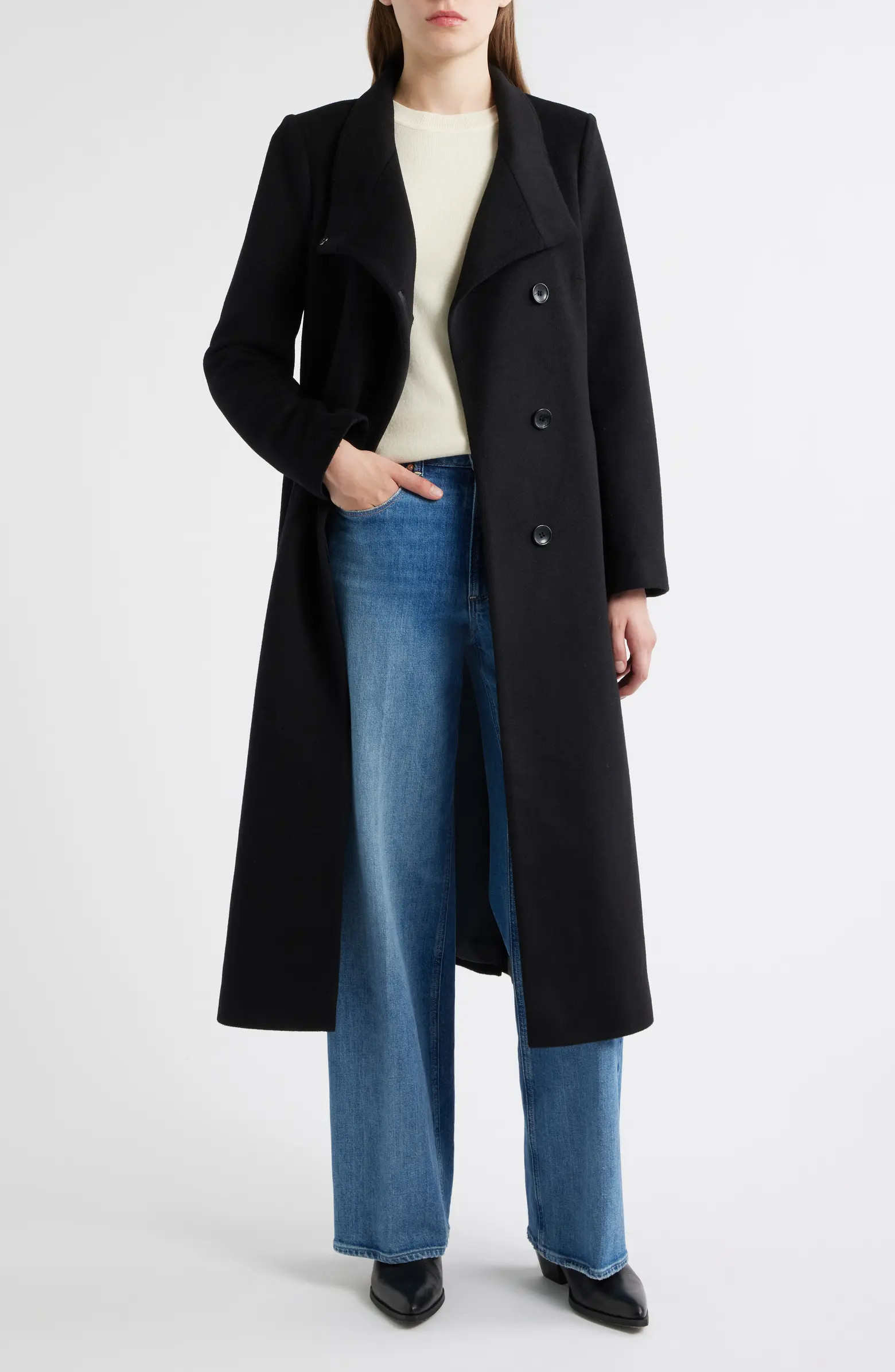 Stand Collar Wrap Coat | Nordstrom