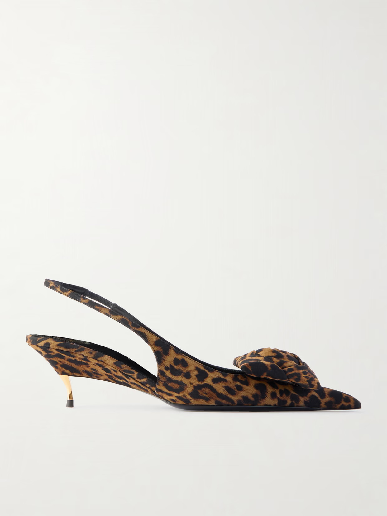 SAINT LAURENT - Dakota Appliquéd Leopard-print Mousseline Slingback Pumps - Animal Print | NET-A-PORTER (US)