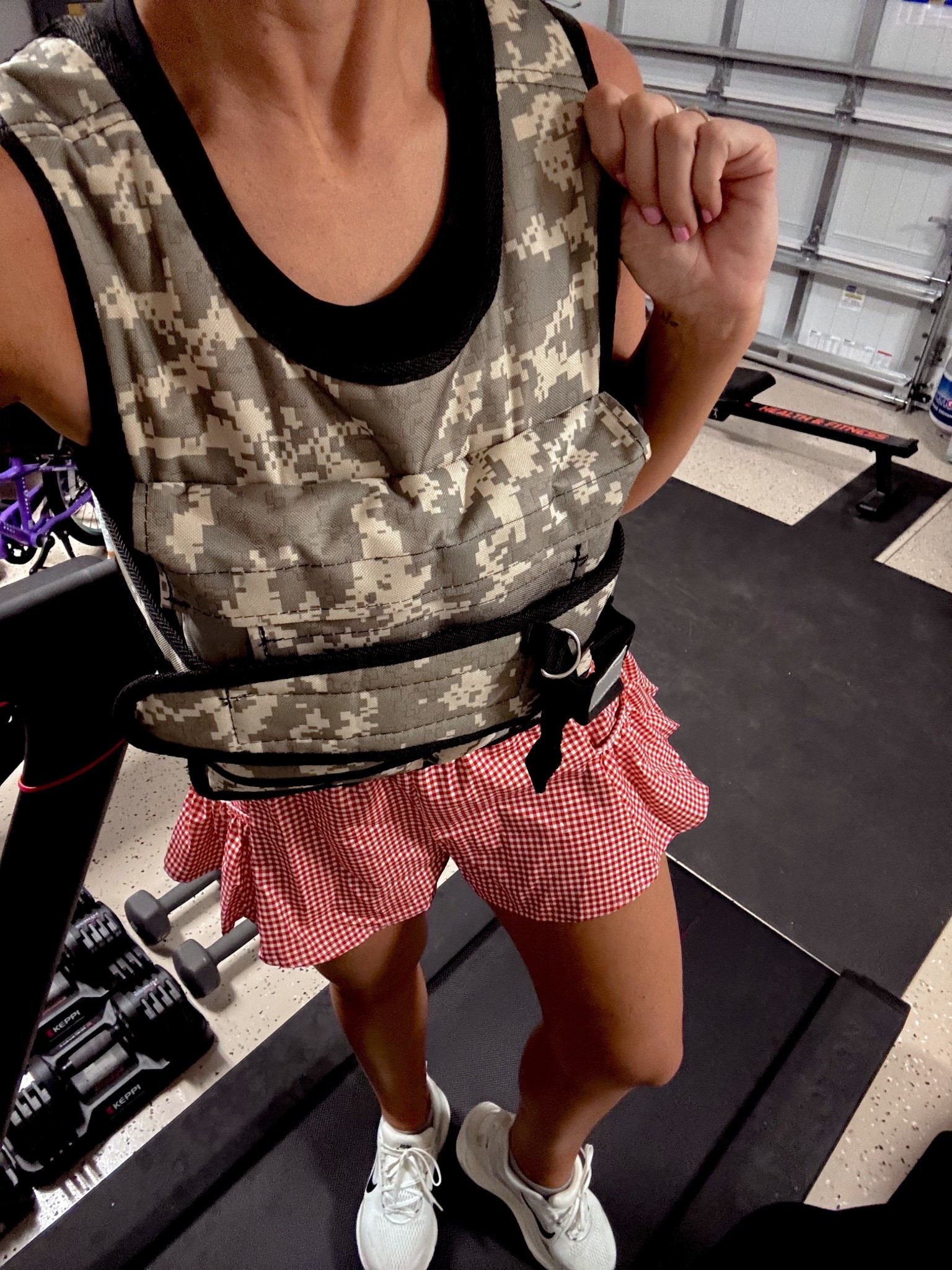 My weighted vest is on cyber Monday deal! Linking my garage gym items too 