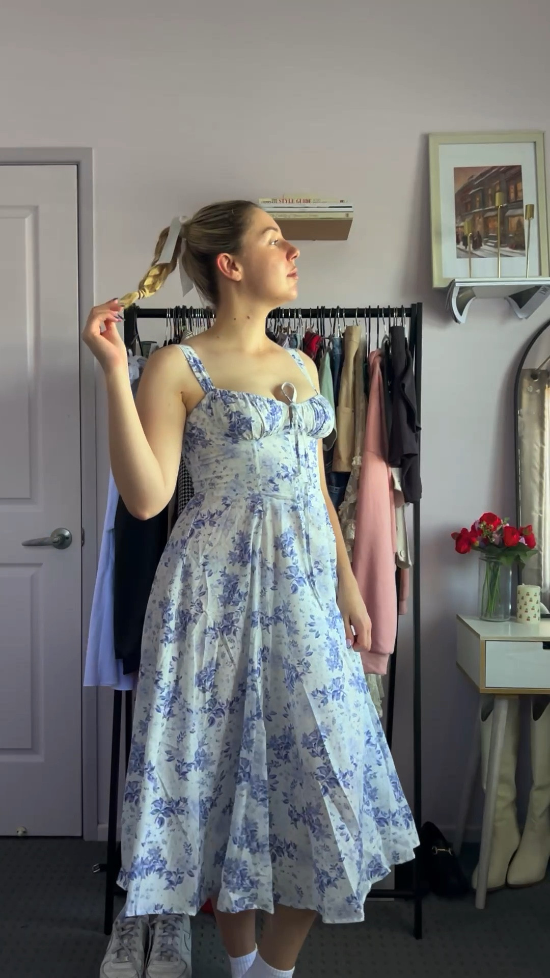 Australian Summer dress styling. Floral midi dress and ribbon bag 🩵🎀🤍

#LTKfindsunder100 #LTKstyletip #LTKaustralia