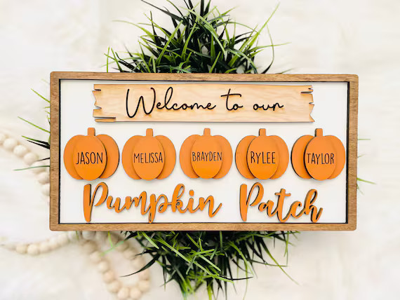 Personalized Fall Family Sign, welcome to our pumpkin patch, custom family name sign, fall Decor,... | Etsy (US)