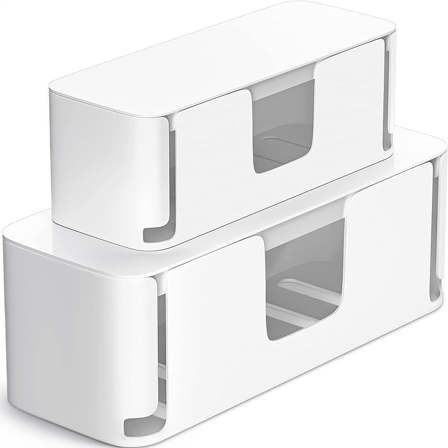 Mudeela 2 Stück Kabelbox Groß und Klein, Kabel Organizer Box für Kabel, Kabelmanagement Box, K... | Amazon (DE)