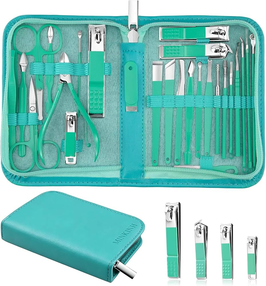 MINKINH 26-Piece Travel Manicure Set, Portable Nail Kit for Men and Women | Amazon (US)