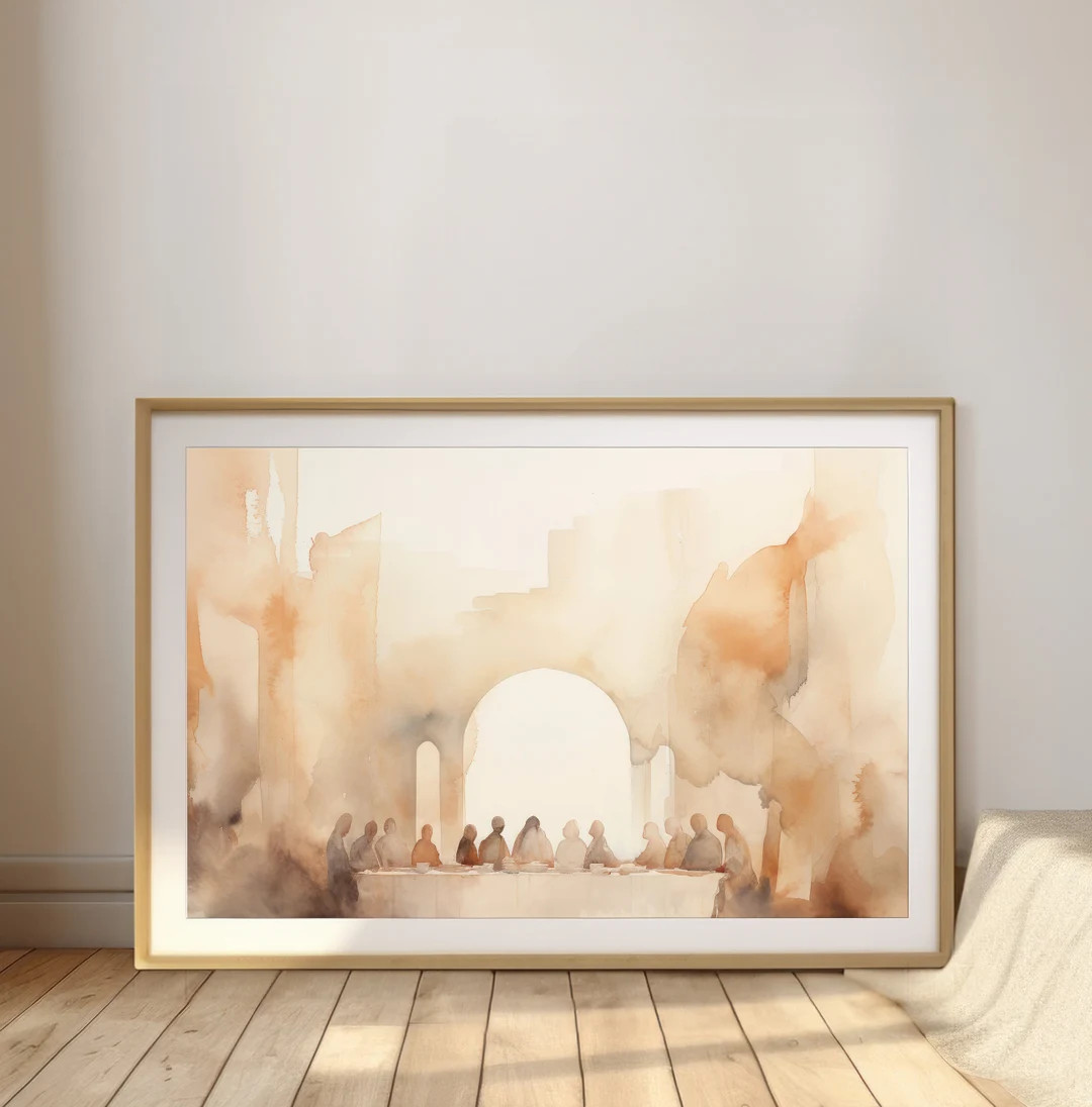 The Last Supper Landscape, Digital Print, Home Decor, Watercolor, Jesus Art, Bible Wall Art, Bibl... | Etsy (CAD)