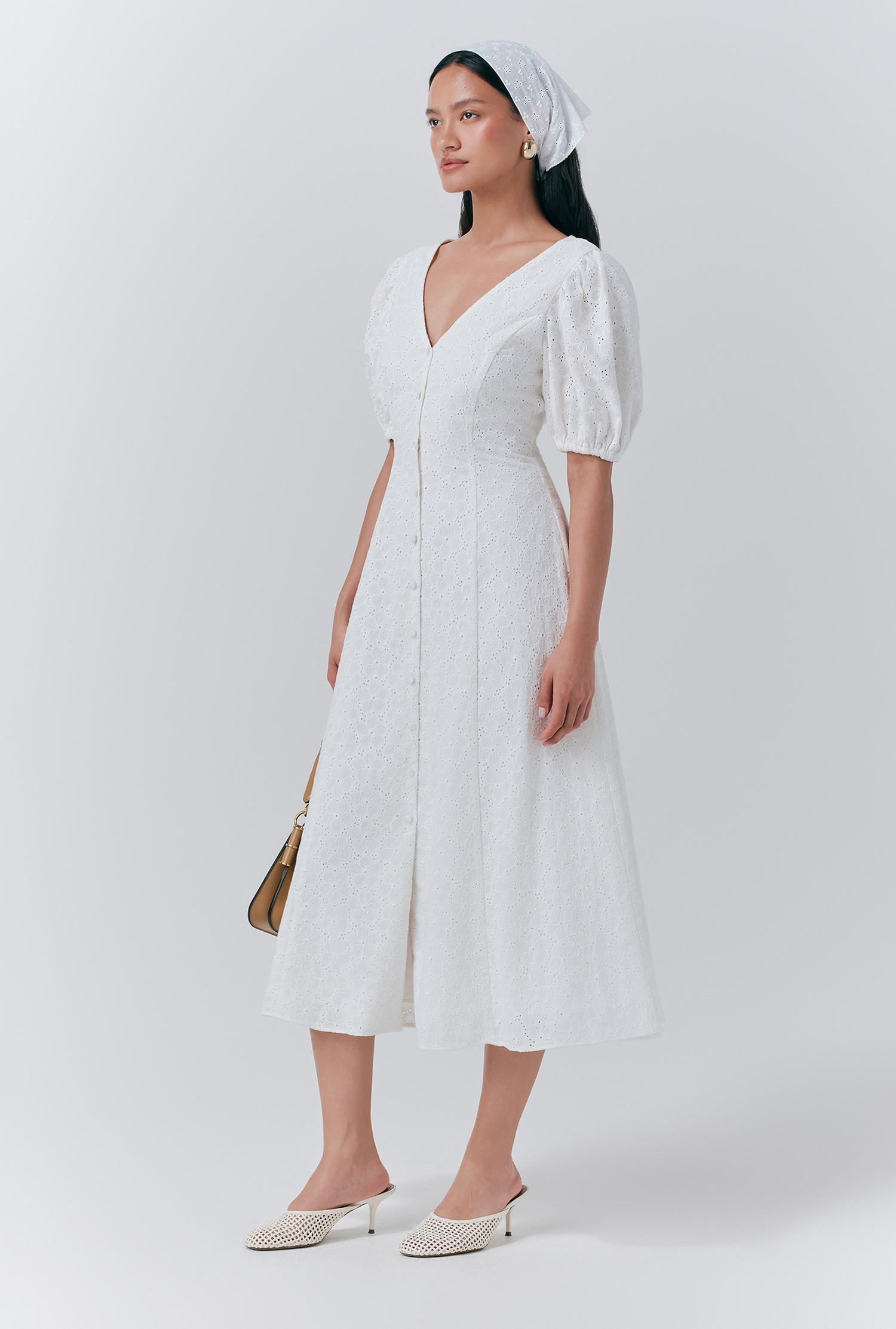 Selina Embroidered Cotton Midi Dress | Ghost