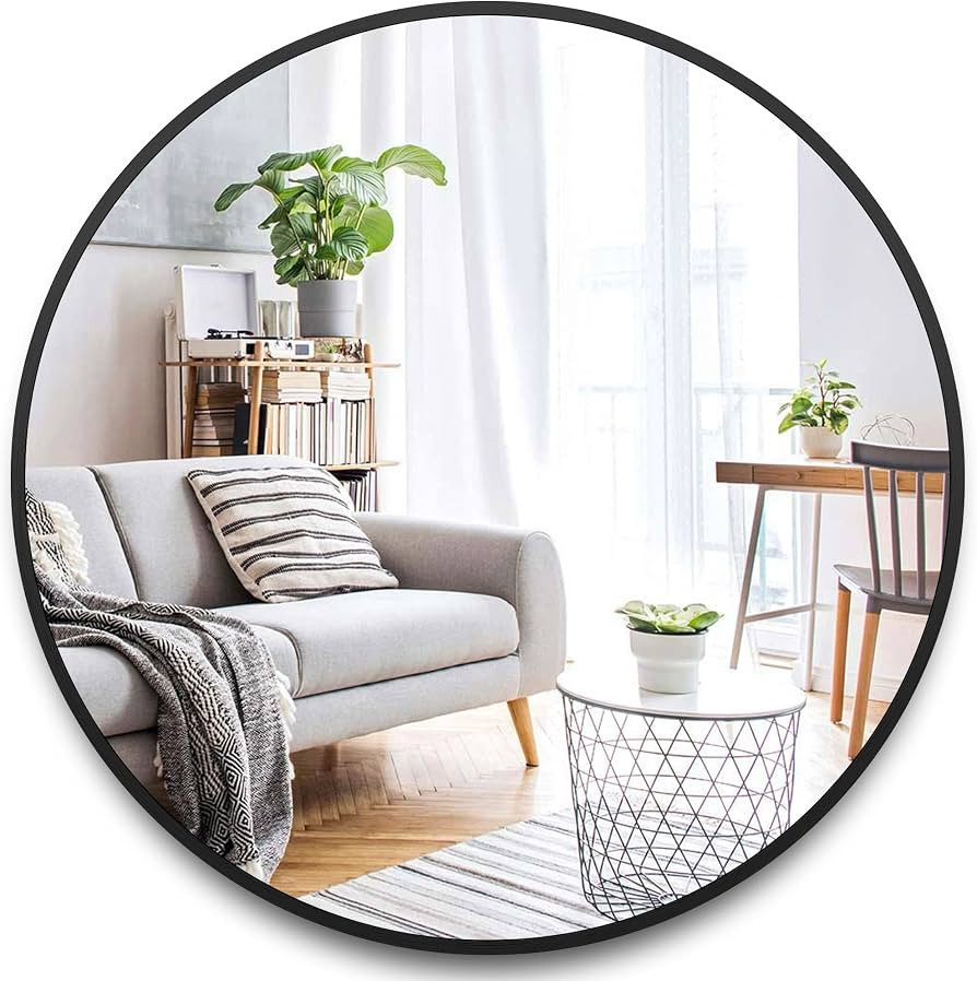 Itrue Black Round Mirror 36 Inch for Bathroom Circle Mirrors for Wall Decorative Brushed Metal Fr... | Amazon (US)