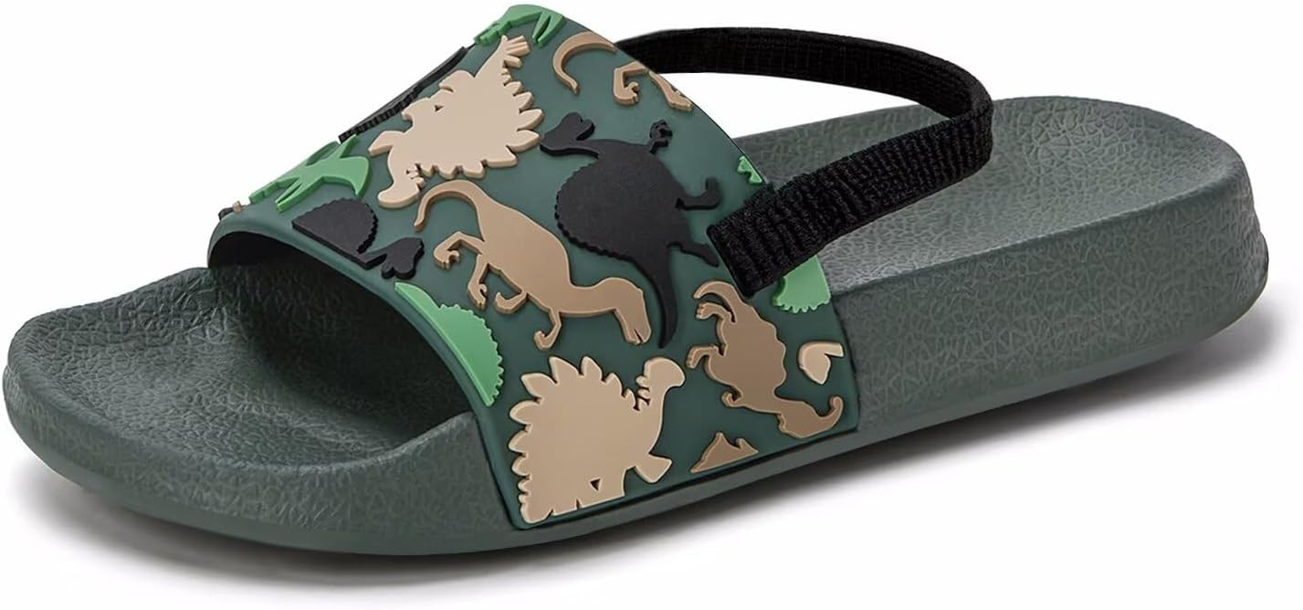 Toddler Slide Sandals Boys Girls Water Shoes Kids Slip On Sandal with Back Strap for Outdoor Summ... | Amazon (US)