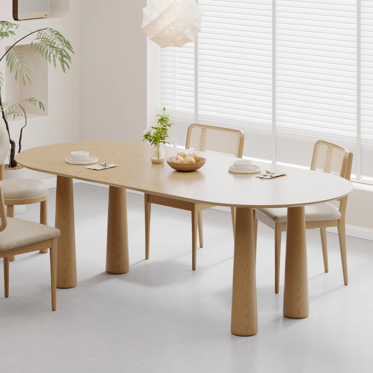 30"H Oval Wood Dining Table Kitchen Table with 4 Legs | Wayfair North America