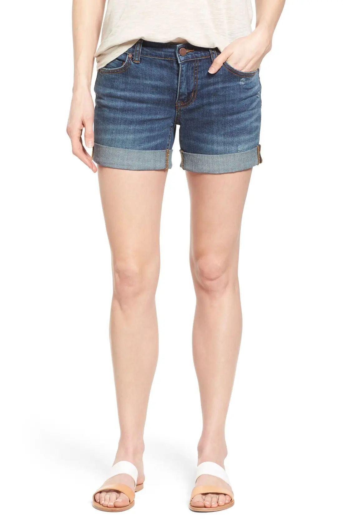 Caslon® Rolled Denim Boyfriend Shorts (Regular & Petite) | Nordstrom