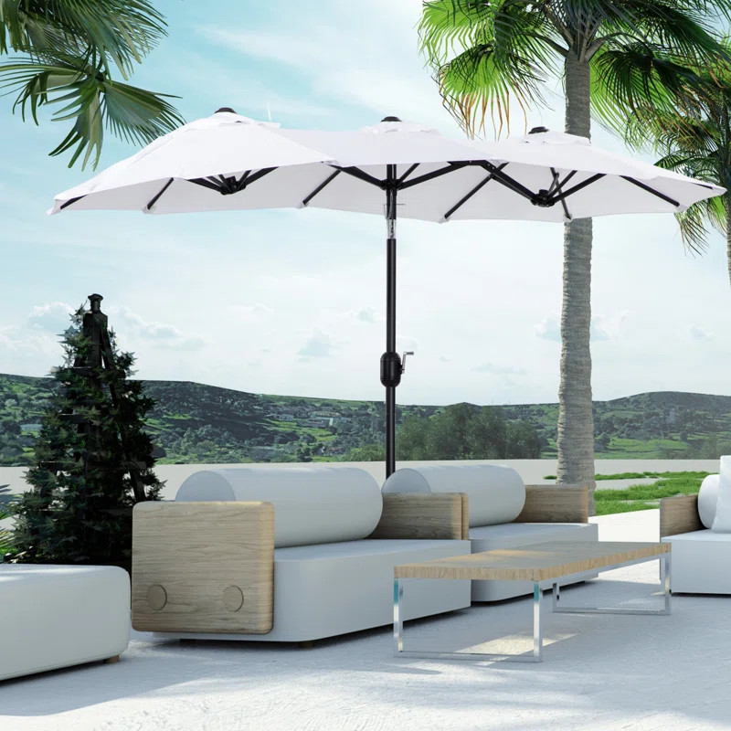 Mulina 112.25'' x 57.75'' Rectangular Market Umbrella | Wayfair North America