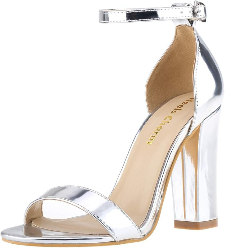 Women's Strappy Chunky Block Sandals Ankle Strap Open Toe High Heel for Dress Wedding Party Eveni... | Amazon (US)