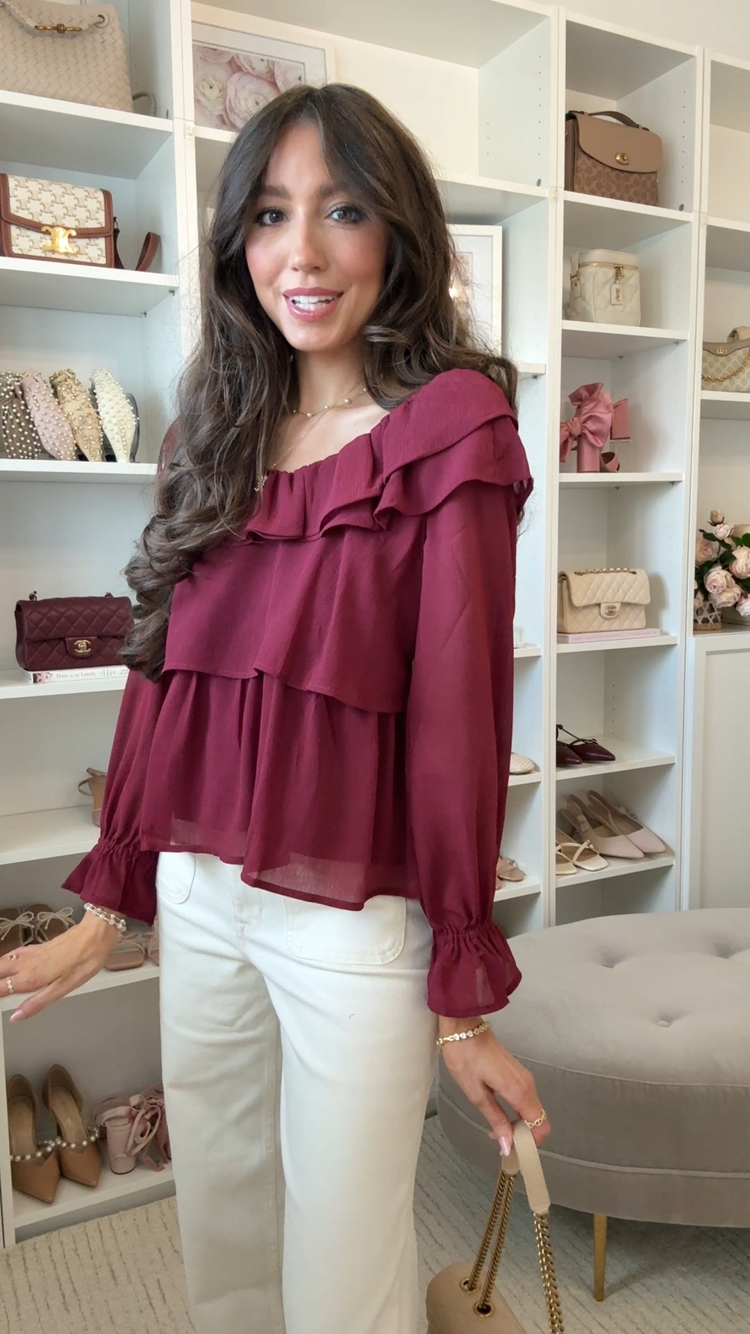 Walmart fall fashion finds! Burgundy fall top with Ecru jeans (2. TTS)

#LTKFindsUnder50 #LTKSeasonal #LTKSaleAlert