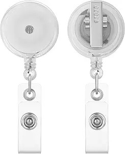 Retractable Badge Reels (Transparent, 10 Pack) w/Bulldog Clip & Snap Strap to Secure ID Name Card... | Amazon (US)