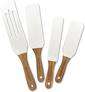 Silicone Spatula and Wooden Spurtle Set, 4pce Silicone Spurtle Set with Acacia Wood Handles, Non-... | Amazon (US)