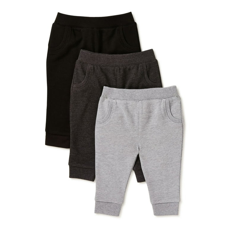 Garanimals Baby Boys' Basic Terry Jogger Pants, 3-Pack, Sizes 0/3M-24M | Walmart (US)