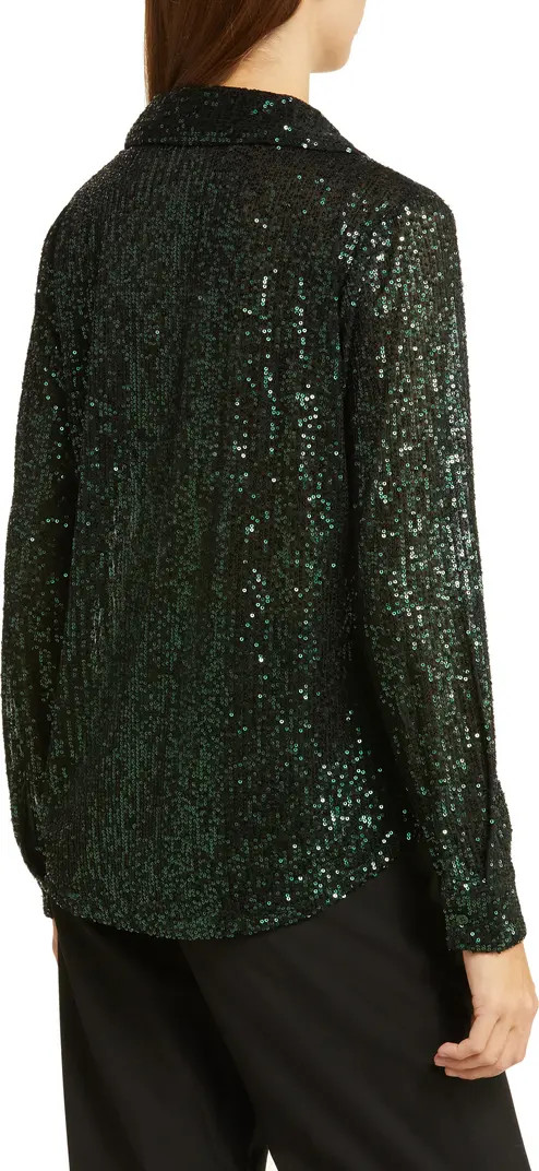 Sequin Button-Up Shirt | Nordstrom