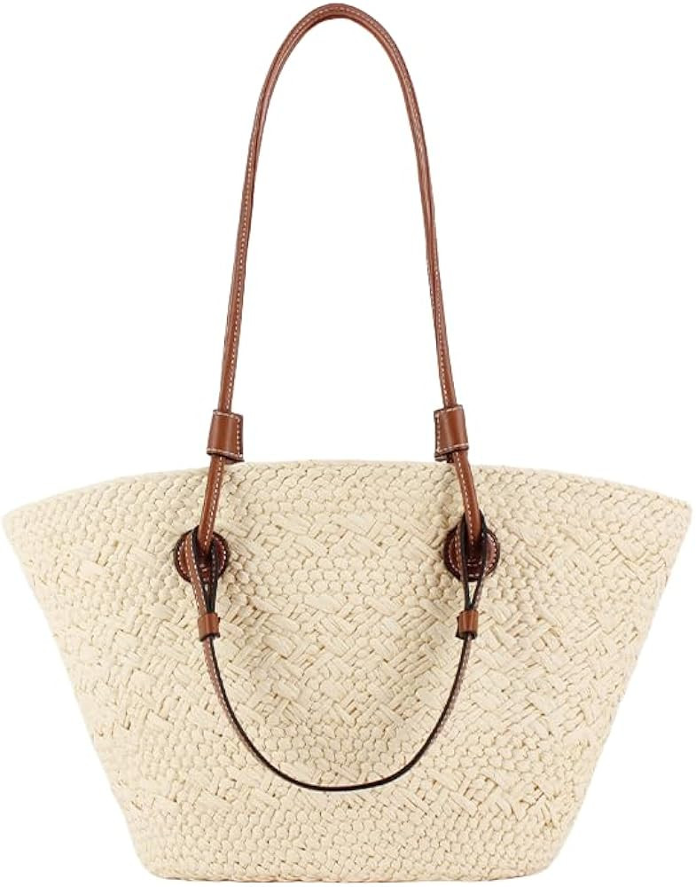 Women Handmade Straw Bags Summer Luxury Shoulder Bag Hobo Tote Bag Woven Vegetable Basket Travel ... | Amazon (US)